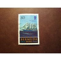 Бермудские острова 2000 г."Хуан Себастьян де Элькано"-четырёхмачтовое парусное судно, с 1928 года служащее учебным кораблём ВМС Испании./41а/