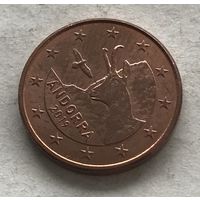 Андорра 1 евроцент 2019