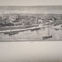 Ковнно.      Энциклопедическая гравюра конец 19в. 21х27см.