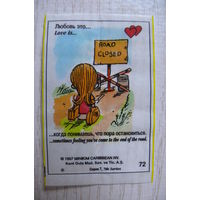 Вкладыш, жевательная резинка, Love is ... Любовь это ...; серия 7 (цена за 1 шт.) номер 72.