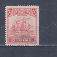 [1656] Парагвай 1946. Корабль.Парусник. Гашеная марка.
