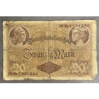 Банкнота 20 марок 1914 год. Германская империя.