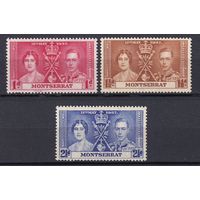 1.BrKS. Великобритания. Колонии. Монтсеррат. Коронация Георга VI и Елизаветы. 1937 г. Полная серия. Mi.##90-92.