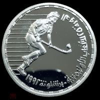 5 фунтов 1992 Египет серебро хоккей на траве 17,5 гр. 900 пр.