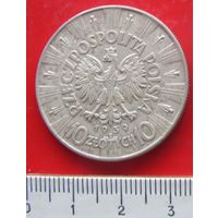 10 злотых 1939 года. Пилсудский.