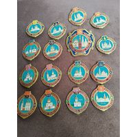 Значки набор золотое кольцо 16 шт
