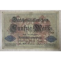 Банкнота 50 марок 1914 год. Германская империя. С рубля без МЦ.