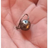 Серьга старинная серебро клейма