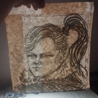 Рисунок углем на бумаге , довольно старый, с печатью (оригинальным авторским оттиском) художника. Михась. Графика, 30*33 см