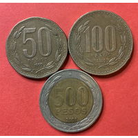 Чили, 3 монеты