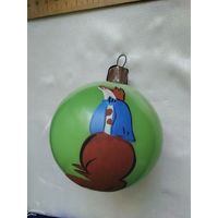 Ёлочный шар Ворона и лиса.Толстое стекло.Каталог.