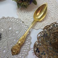 Изящная ложка СТОЛОВАЯ, около 1860г. Франция. СЕРЕБРО В ЗОЛОТЕ с 1 рубля