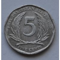 Восточные Карибы, 5 центов 2002 г.