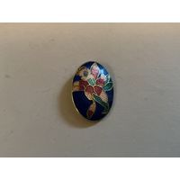 Брошь Лилия Клуазоне эмаль Fish Англия 60-е
