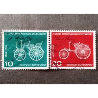 Марки Германия 1961 год 75 лет моторизации автомобиля Серия из 2-х марок