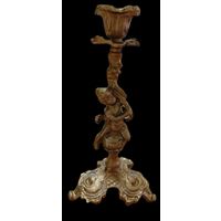 Подсвечник на фигурном основании в виде путти, латунь, Европа, 1960-1980 гг. 18 см