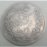 А1.4 Тунис 2 франка 1891 серебро