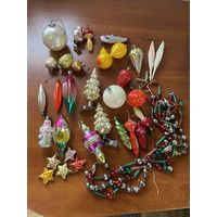 Елочные игрушки Стеклянные ( Лот с рубля )