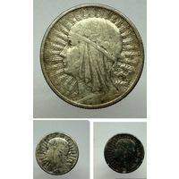 Монеты: серебро Польша (3 шт) 2 злотых 1933-1934 год Ядвига