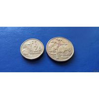 2 доллара и 1 доллар 1984-1988 год Австралия (Состояние на фото,в лоте 2 монеты)