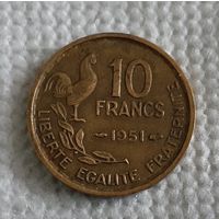 Франция 10 франков, 1951 Без отметки монетного двора (14-9-17)