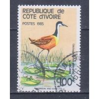 [1225] Кот д'Ивуар 1985. Фауна.Птицы.Якана. Гашеная марка. Кат.гаш.17 е.