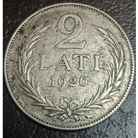 2 лата 1926 года. Серебро.