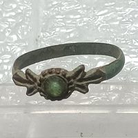 Перстень старинный ВКЛ , с зелёной вставкой ( 33)