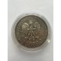 10 000 злотых 1990 года выпуска, посвященная 10-летию независимого самоуправляемого профсоюза Солидарность