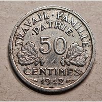 1942 год 50 сантим Франция