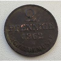 Ганновер 2 пфеннига, 1862 1-8-16