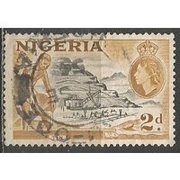 Нигерия. Королева Елизавета II. Добыча олова. 1953г. Mi#74.