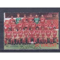 [2062] Сент-Винсент 1987. Спорт.Футбол.Клубы английской Премьер-лиги.Ливерпуль. Гашеная марка.