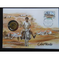 Кабо Верде 1 эскудо 1980 г конверт первого дня КПД