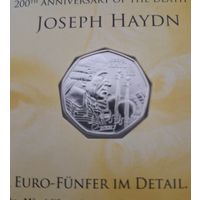 5 евро 2009 Австрия  серебро JOSEPH HAYDN
