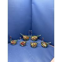 Лебеди СССР цветное   стекло