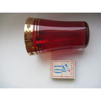 Стакан времён СССР рубиновое стекло