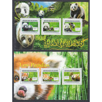 Фауна. Панды. Гвинея. 2011. 2 малых листа. Michel N 8897-8902 (32,0 е)