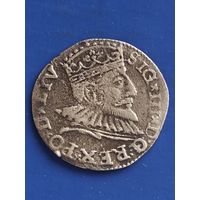 Ливония 3 гроша 1595 Сигизмунд III, без мц.