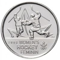 Канада 25 центов, 2009 Победа женской сборной по хоккею на олимпиаде Солт-Лейк-Сити 2002 UNC