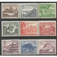 Германия(Рейх). Благотворительные марки. Замки. 1939г. Mi#730-38. Серия.