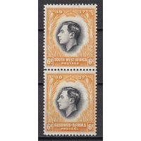 210.BrK. Великобритания. Колонии.  Юго- Западная Африка. Георг VI. Стандарт. 1937 г. 2x6P. Mi.##194/195. MNH.