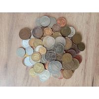 Сборный лот монет, с рубля, 100 шт без СССР, РФ