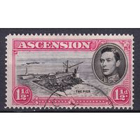 166.BrK. Великобритания. Колонии. Асенсьон. Георг VI. Местные мотивы. 1949 г. 1 1/2d. Mi.#43Dc.