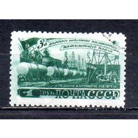 За досрочное выполнение 5-летнего плана (нефть) СССР 1948 год 1 марка