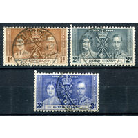 Британские колонии - Золотой Берег - 1937г. - коронация короля Георга VI и королевы Елизаветы - 3 марки - полная серия, гашёные [Mi 102-104]. #2-Bc-42-A-1