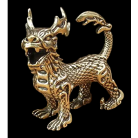 Статуэтка миниатюра Дракон-Олень Бронза