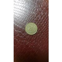 Монета 20 сентов 1992г. Эстония.