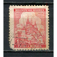 Богемия и Моравия - 1941/1942 - Прага 1,20K - (есть тонкое место) - [Mi.68] - 1 марка. Гашеная.  (Лот 20HD)-T4P3