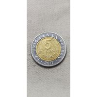 Боливия 5 боливиано 2017